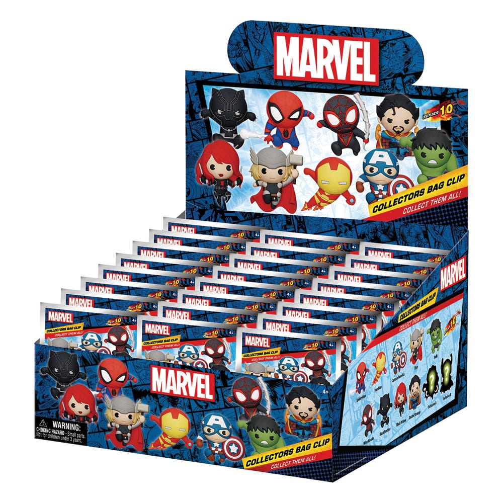 Marvel 3D PVC Bag Clips Series 10 Classics Display (24)