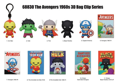 Marvel 3D PVC Bag Clips Series 1 Avengers 60th Comic Covers Blind Bag Display (24)