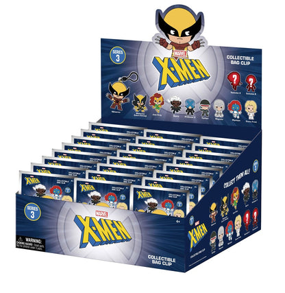 Marvel 3D Foam Bag Clips X-men Classic Series 3 Display (24) Monogram Int.