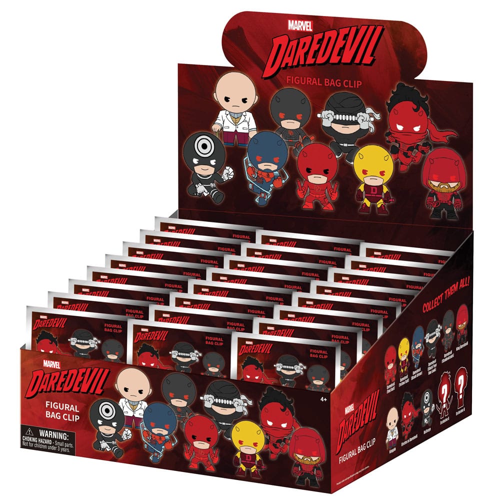 Daredevil 3D PVC Bag Clips Classic Display (24) Monogram Int.