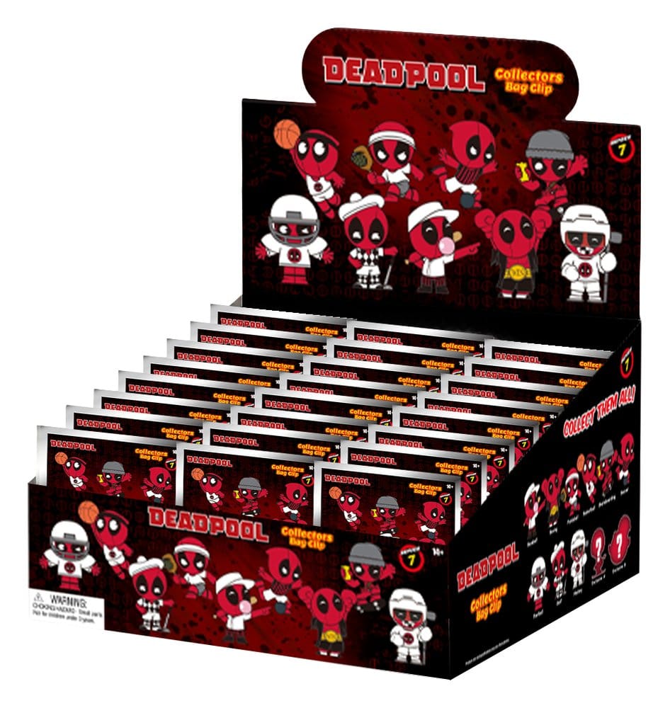 Deadpool 3D PVC Bag Clips Series 7 Display (24) Monogram Int.