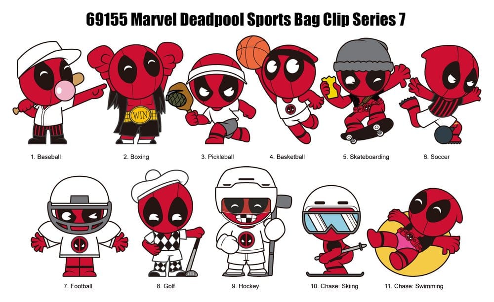Deadpool 3D PVC Bag Clips Series 7 Display (24) Monogram Int.