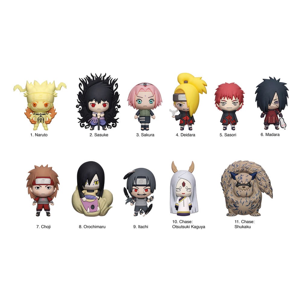 Naruto 3D PVC Bag Clips Series 6 Display (24) Monogram Int.