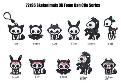 Skelanimals 3D PVC Bag Clips Series 1 Blind Bag Display (24)