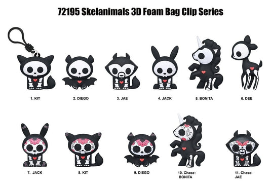 Skelanimals 3D PVC Bag Clips Series 1 Blind Bag Display (24)