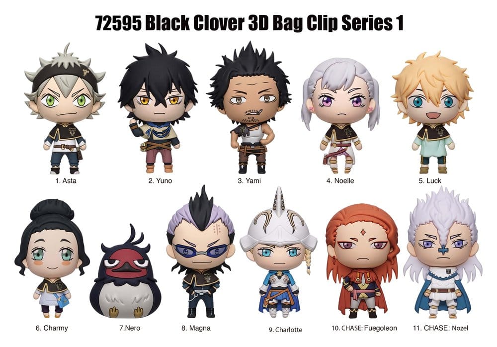 Black Clover 3D Foam Bag Clips Serie 1 Display (24) Monogram Int.