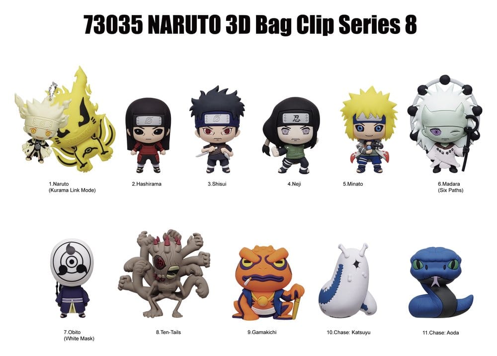 Naruto 3D Foam Bag Clips Series 8 Display (24) Monogram Int.