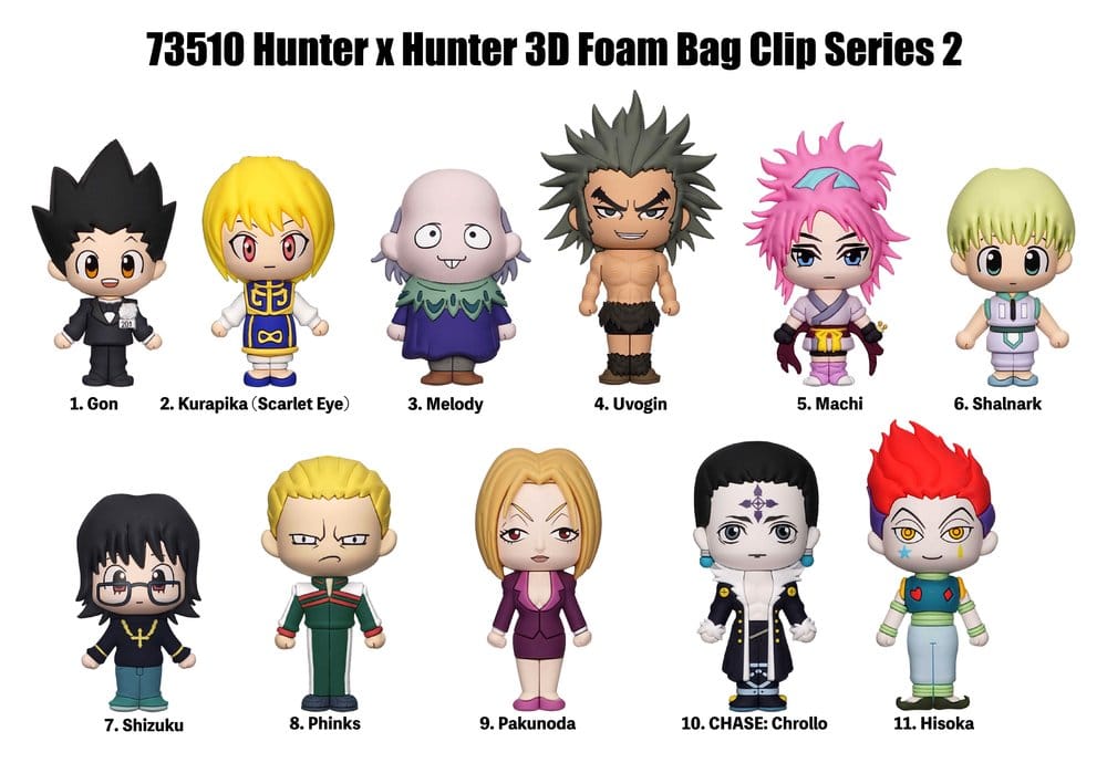 Hunter × Hunter 3D Foam Bag Clips Series 2 Display (24) Monogram Int.