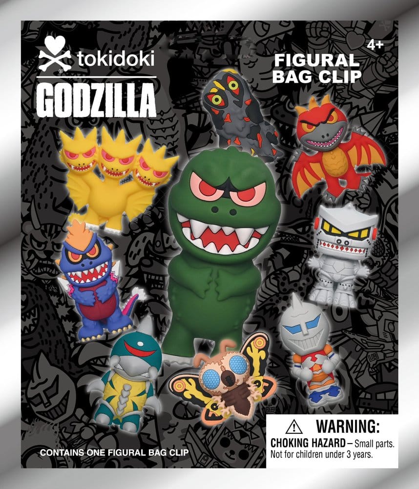 Tokidoki x Godzilla 3D Foam Bag Clips Display (24) Monogram Int.