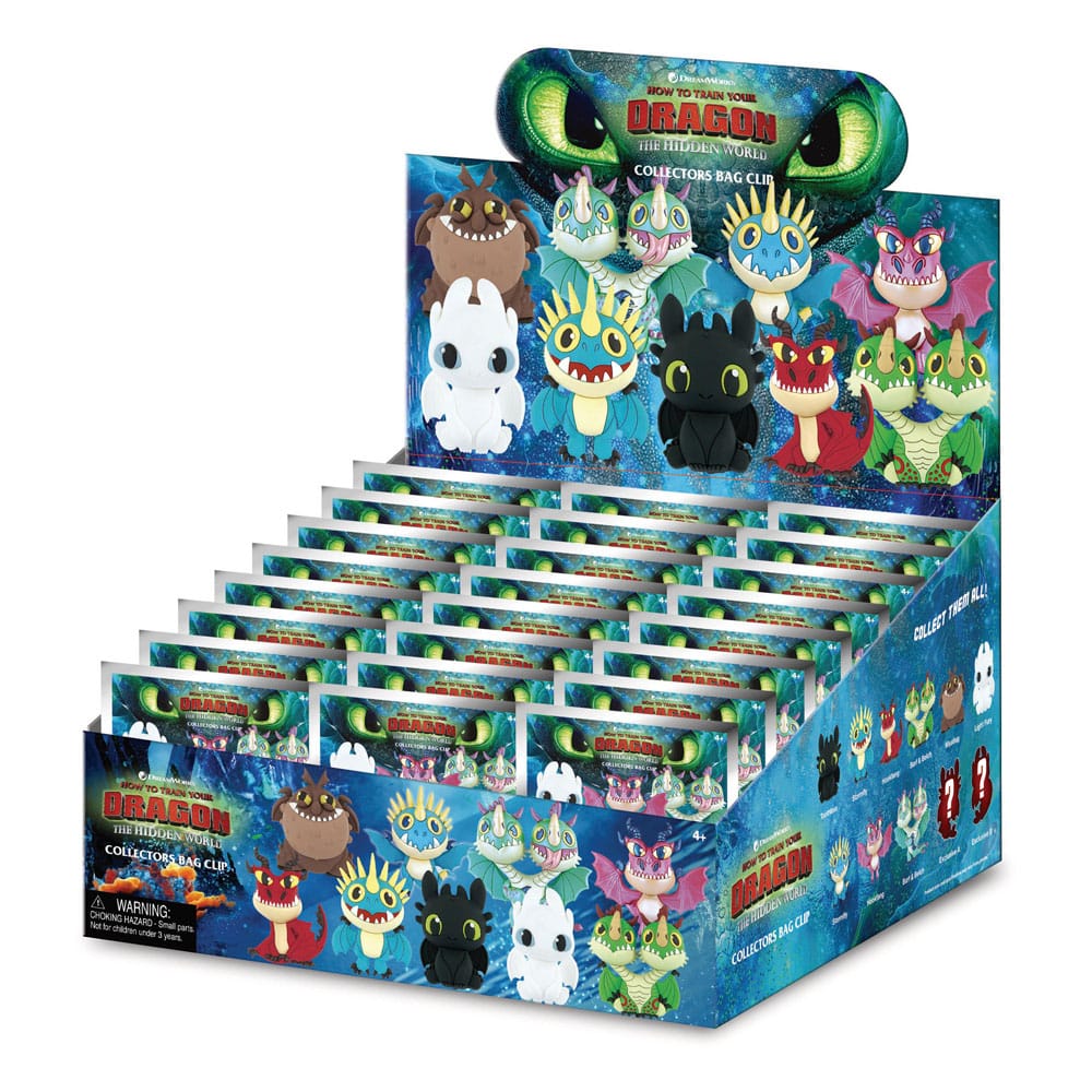 How to Train Your Dragon 3D PVC Bag Clips Series 1 Display (24) Monogram Int.