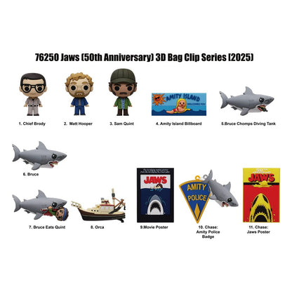 Jaws 3D PVC Bag Clips 50th Anniversary Series 1 Display (24) Monogram Int.