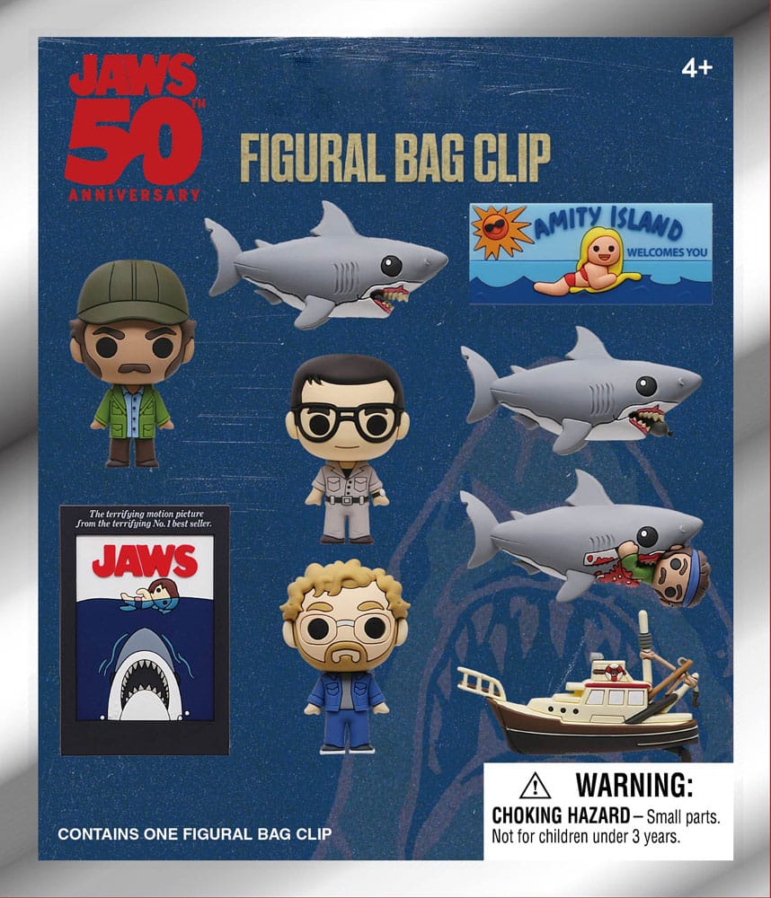 Jaws 3D PVC Bag Clips 50th Anniversary Series 1 Display (24) Monogram Int.