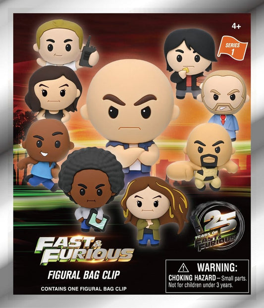 Fast & Furious 25th Anniversary 3D PVC Bag Clips Series 1 Blind Bag Display (24)