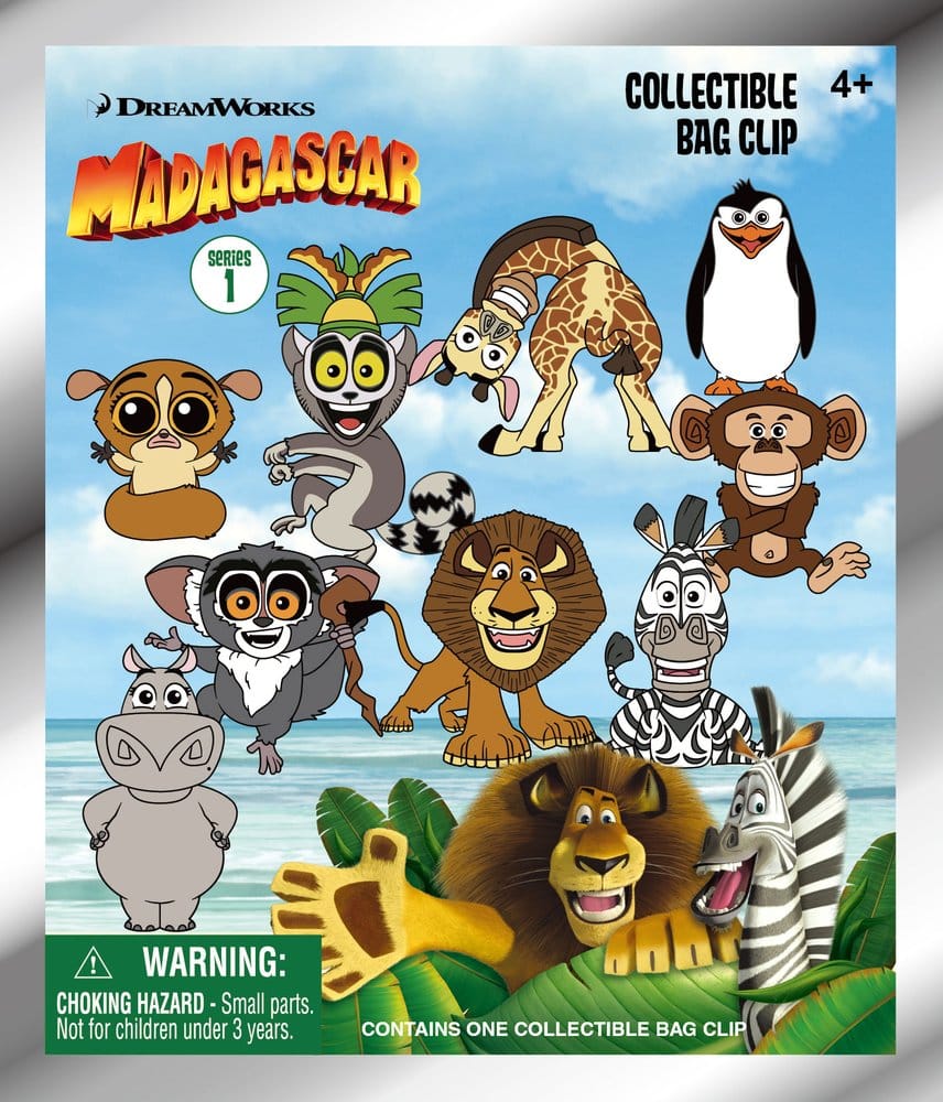 Madagascar 3D Foam Bag Clips Serie 1 Display (24) Monogram Int.