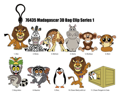 Madagascar 3D Foam Bag Clips Serie 1 Display (24) Monogram Int.