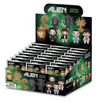 Alien 3D PVC Bag Clips  Series 1 Display (24) Monogram Int.