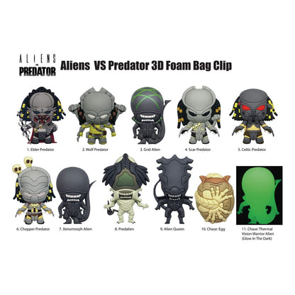 Alien vs. Predator 3D PVC Bag Clips Display (24) Keyrings