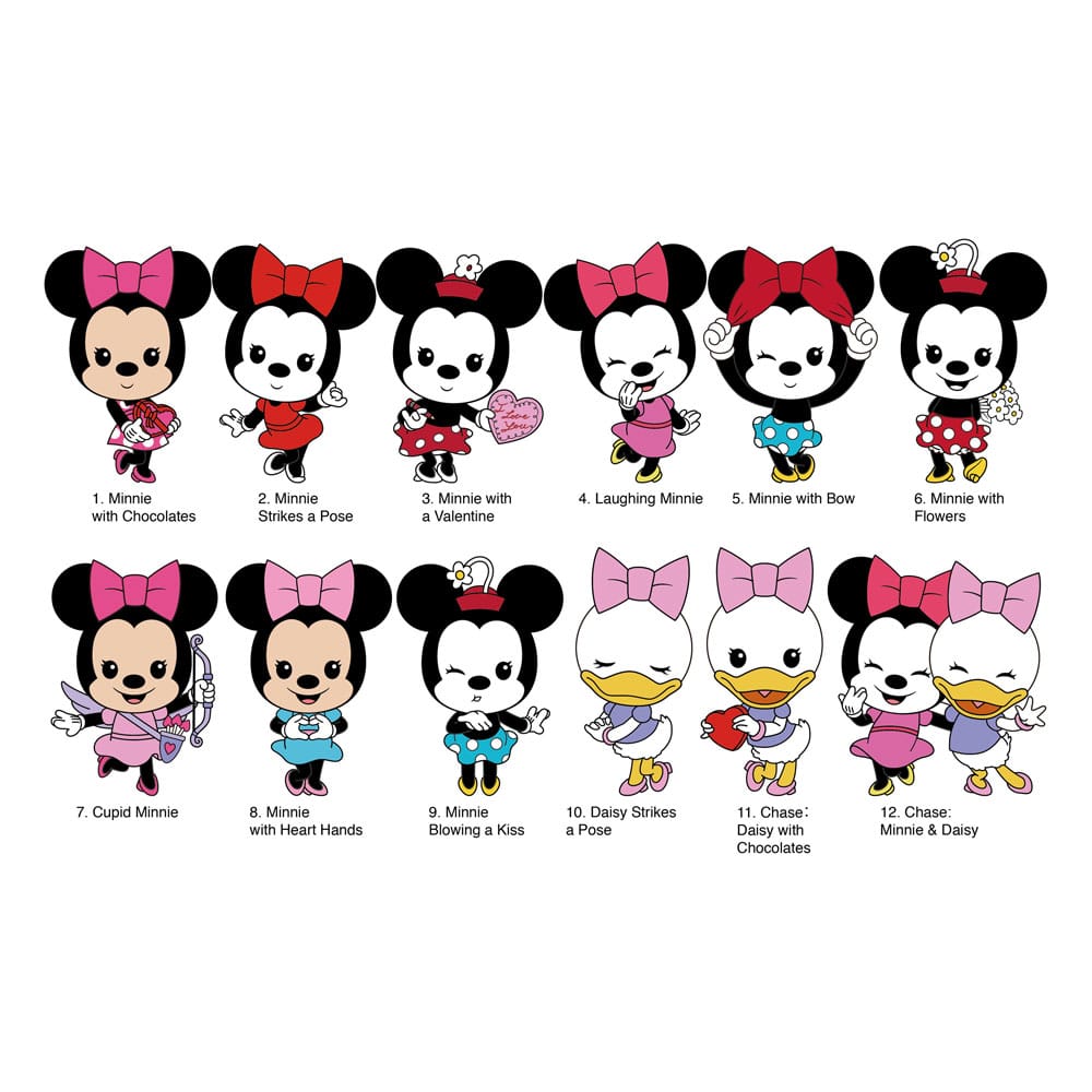 Minnie Mouse 3D PVC Bag Clips Series 1 Display (24) Keyrings