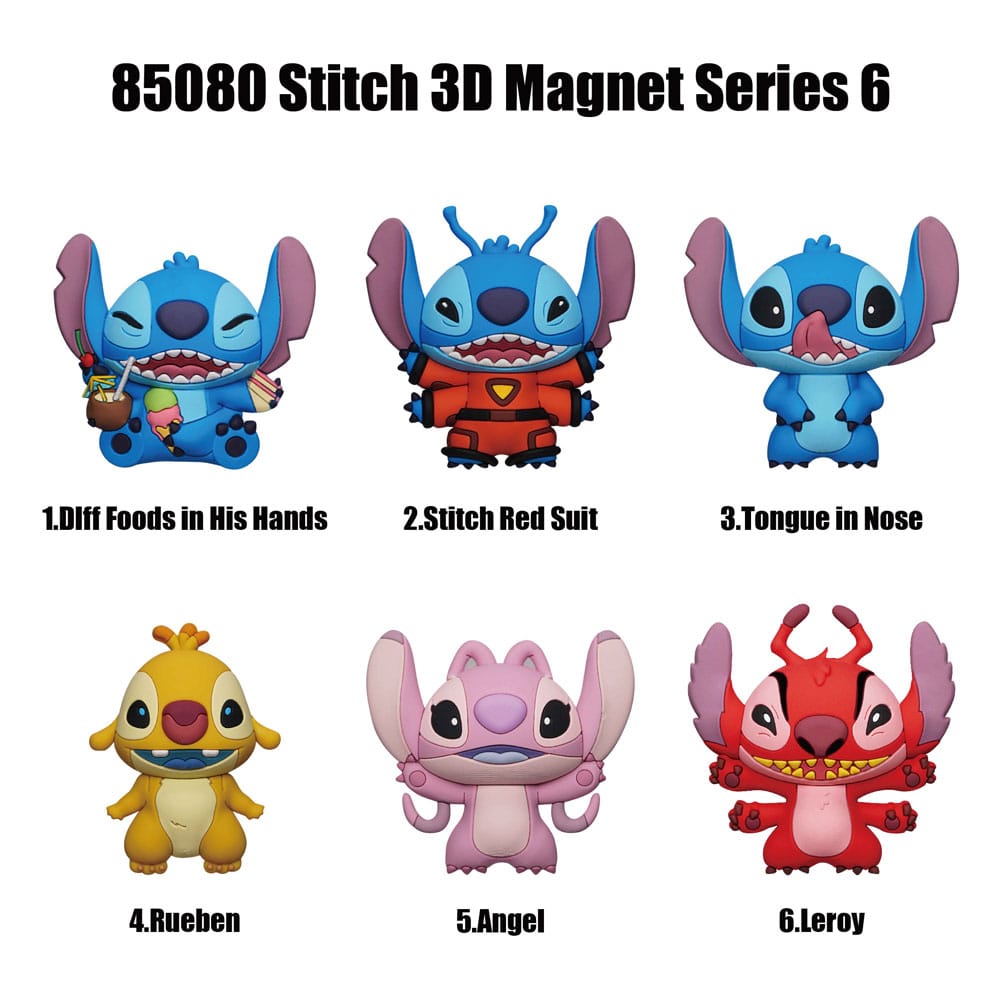 Lilo & Stitch Magnets blind pack Stitch Series 6 Display (12) Monogram Int.
