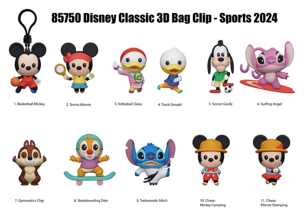 Disney Sports 3D PVC Bag Clips Series 55 Blind Bag Display (24)