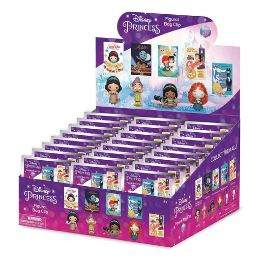 Disney 3D PVC Bag Clips Ultimate Princess Series 37 Display (24) Keyrings