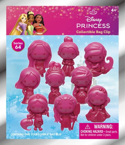 Disney Create your World 3D PVC Bag Clip Princess Series 64 Display (24) Monogram Int.