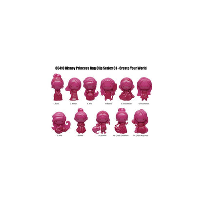 Disney Create your World 3D PVC Bag Clip Princess Series 64 Display (24) Monogram Int.