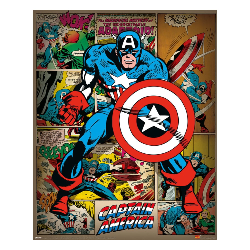 Marvel Comics Poster Pack Captain America Retro 40 x 50 cm (4) Pyramid International