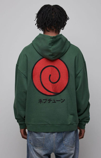 Naruto Shippuden Hooded Sweater Graphic Green Size L