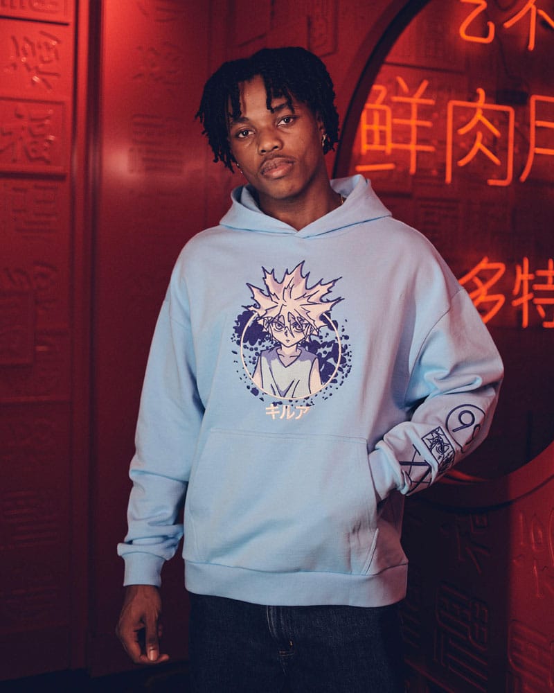 Hunter x Hunter Hooded Sweater Graphic Blue Size L