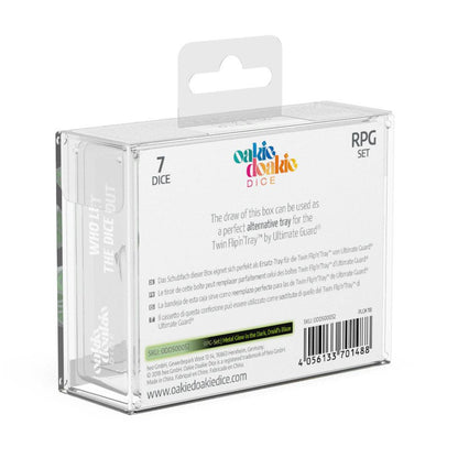 Oakie Doakie Dice RPG Set Metal Glow in the Dark - Druid’s Blaze (7) Dice