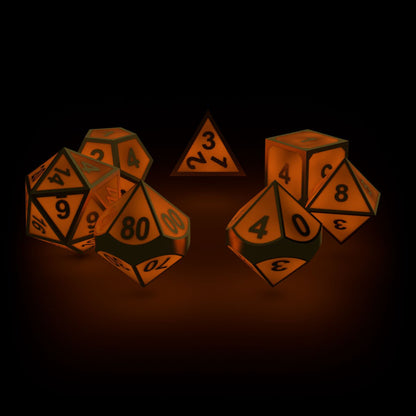 Oakie Doakie Dice RPG Set Metal Glow in the Dark - Golden Princess (7)