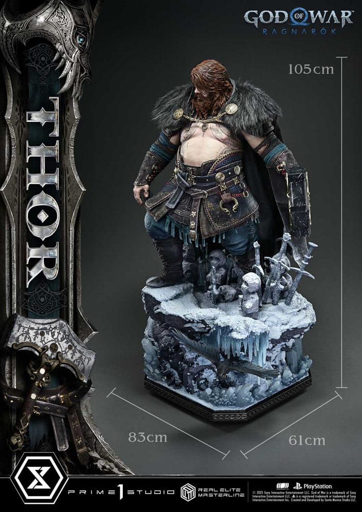 God of War: Ragnarök Real Elite Masterline Series Statue 1/3 Thor 105 cm Statues