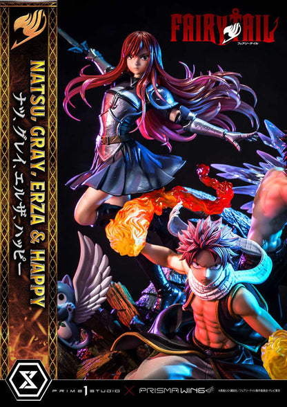 Fairy Tail PVC Statue 1/6 Natsu, Gray, Erza, Happy Deluxe Version 57 cm