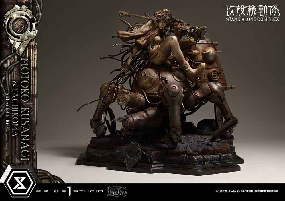 Ghost in the Shell Stand Alone Complex The Legend of Beauty and the Beast Statue 1/4 Motoko Kusanagi & Tachikoma Art by Entei Ryu Bonus Version 53 cm