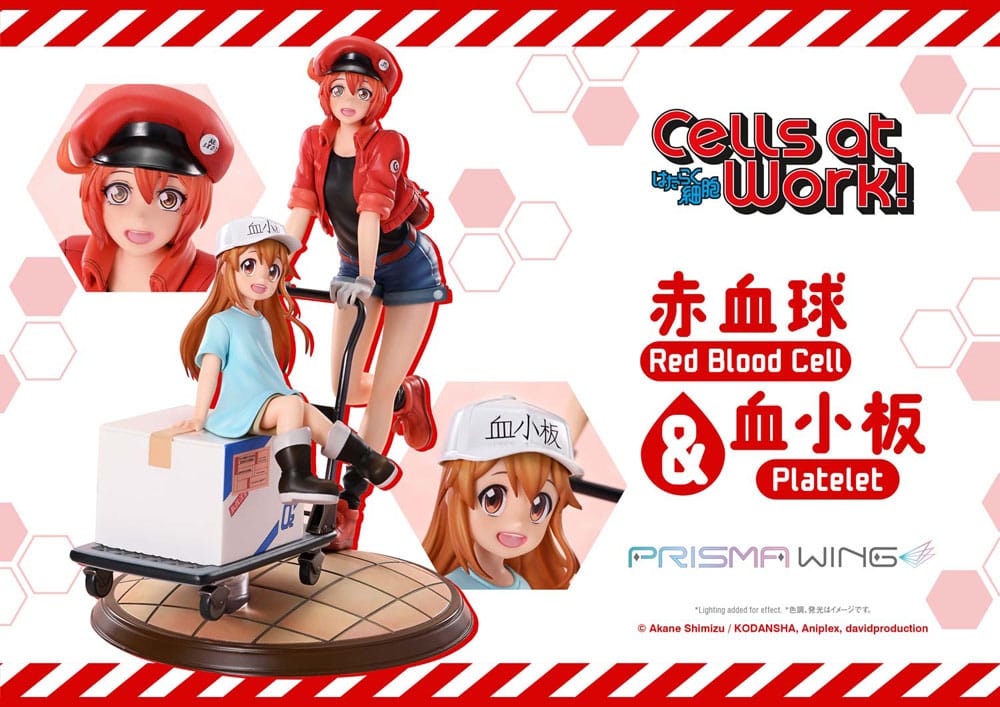 Cells at Work Prisma Wing PVC Statue Red Blood Cell & Platelet  26 cm Prime 1 Studio