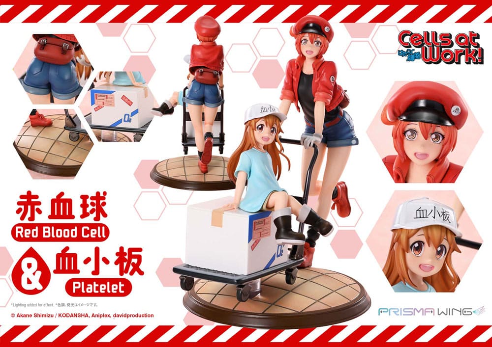 Cells at Work Prisma Wing PVC Statue Red Blood Cell & Platelet  26 cm Prime 1 Studio