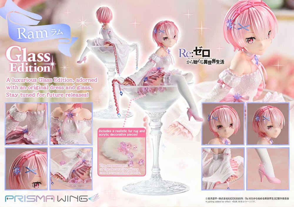 Re:ZERO Starting Life in Another World Prisma Wing PVC Statue 1/7 Ram Glass Edition 24 cm