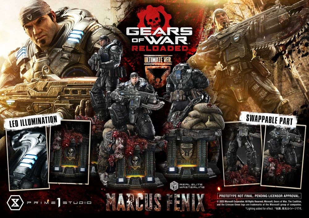 Gears of War: Reloaded Real Elite Masterline Series Statue 1/3 Marcus Fenix Ultimate Version 97 cm Prime 1 Studio