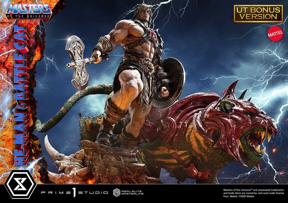 Masters of the Universe Real Elite Masterline Series Statue 1/4 He-Man & Battle Cat Ultimate Bonus Version 86 cm Prime 1 Studio