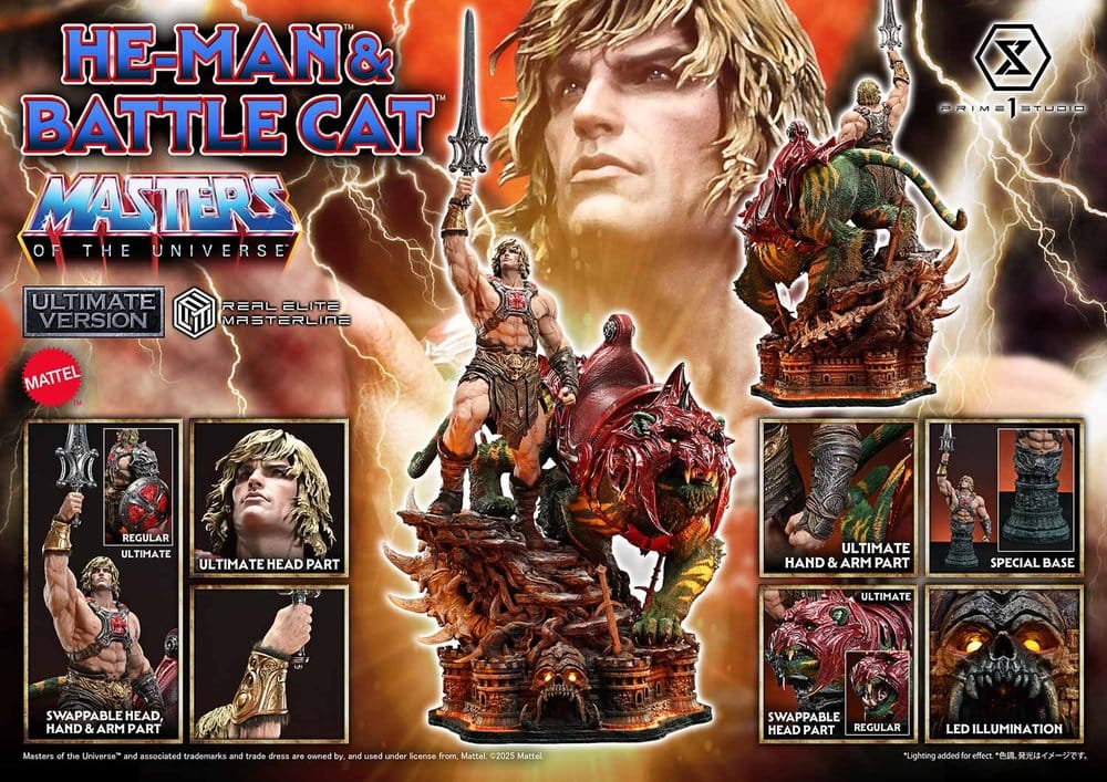 Masters of the Universe Real Elite Masterline Series Statue 1/4 He-Man & Battle Cat Ultimate Bonus Version 86 cm Prime 1 Studio