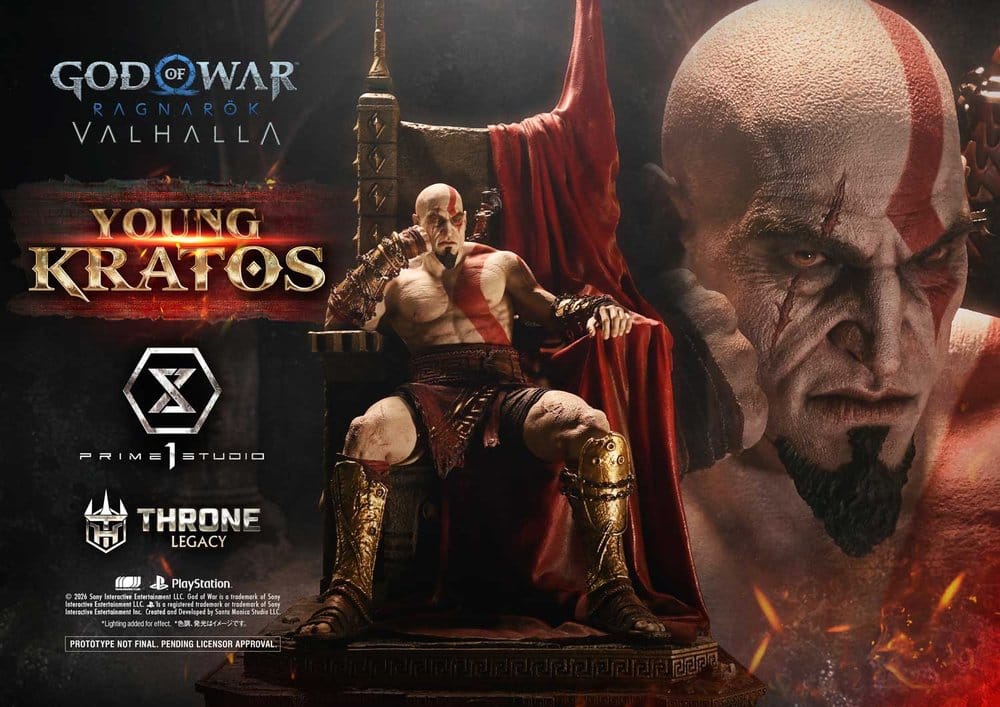 Throne Legacy God of War Series Statue 1/3 Ragnarok Young Thyself Kratos 91 cm Prime 1 Studio