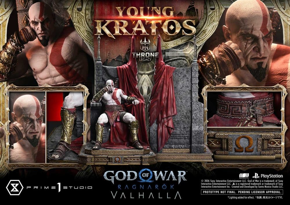 Throne Legacy God of War Series Statue 1/3 Ragnarok Young Thyself Kratos 91 cm Prime 1 Studio