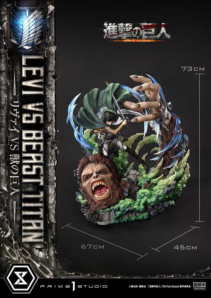 Attack on Titan Ultimate Premium Masterline Series Statue 1/4 Levi Versus Beast Titan 73 cm Statues