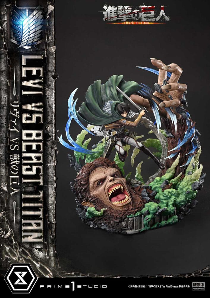 Attack on Titan Ultimate Premium Masterline Series Statue 1/4 Levi Versus Beast Titan Bonus Version 73 cm Statues