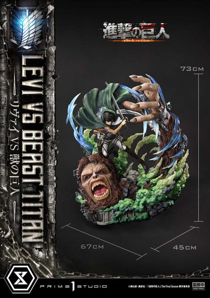 Attack on Titan Ultimate Premium Masterline Series Statue 1/4 Levi Versus Beast Titan Bonus Version 73 cm Statues