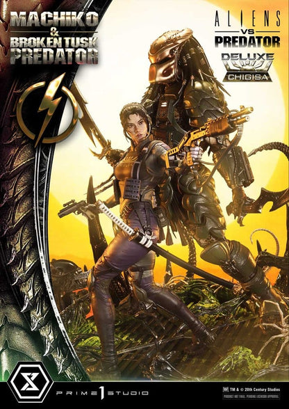 Aliens vs. Predator (Comic) Ultimate Premium Masterline Statue 1/4 Machiko & Broken Tusk Predator Deluxe Version 84 cm