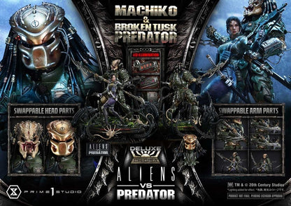 Aliens vs. Predator (Comic) Ultimate Premium Masterline Statue 1/4 Machiko & Broken Tusk Predator Deluxe Version 84 cm