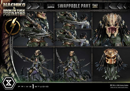 Aliens vs. Predator (Comic) Ultimate Premium Masterline Statue 1/4 Machiko & Broken Tusk Predator Deluxe Version 84 cm