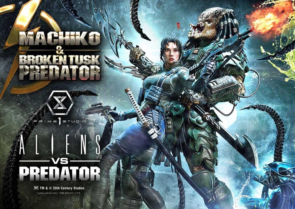 Aliens vs. Predator (Comic) Ultimate Premium Masterline Statue 1/4 Machiko & Broken Tusk Predator DX Bonus Version 84 cm